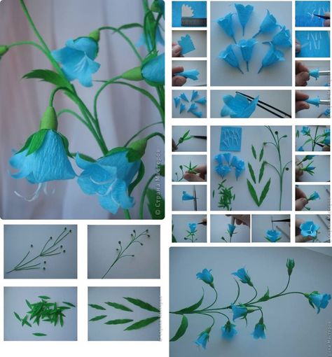 Bluebell-Flower Bluebell Flower, Blue Bell Flowers, Bird Accessories, Creative Birthday Cakes, Creative Birthday, Diy Birds, Cute House, Origami Easy, Cake Decorating Tips