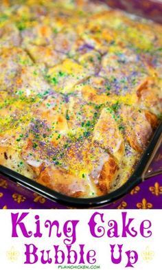 King Cake Recipe, Kek Lapis, Mardi Gras Food, Cake Mug, Bubble Up, Mardi Gras Party, King Cake, Sweet Roll, Köstliche Desserts