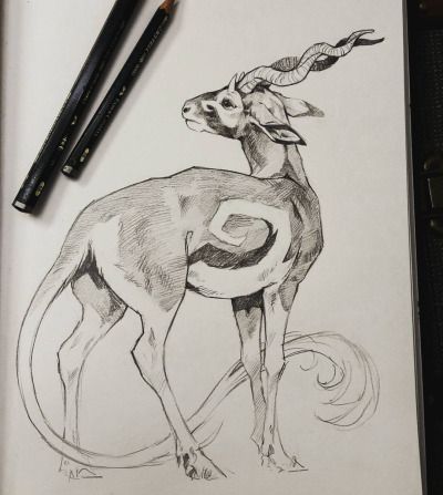 Sketch Dragon, Animation Art Sketches, Deer Art, Fantasy Creatures Art, Mythical Creatures Art, Animal Sketches, Environment Concept Art, Creature Design, Creature Art