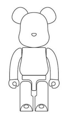 Bearbrick Tattoo, Bearbrick Drawing, Drawing Ideas Kaws, Kaws Bear Painting, Bearbrick Painting, Kaws Bear, Bearbrick Art, Kaws Sketch, Kaws Painting