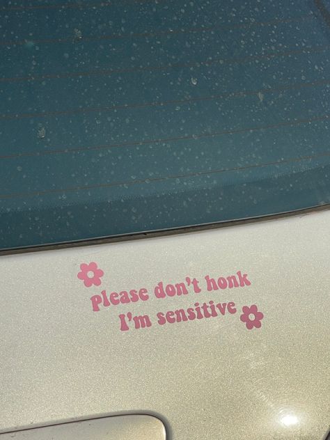 Dont Honk At Me Im Sensitive, Cute Car Astethic, Car License Aesthetic, Girly Car Aesthetic, Car Stickers Aesthetic, Birthday Gifts For Your Sister, Cute Car Stickers, Amazon Birthday Gifts, Car Sticker Ideas