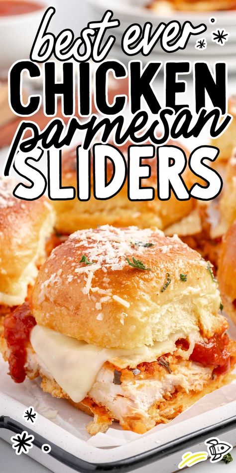 Savor the perfect bite-sized package of crispy chicken, zesty marinara sauce, and melted cheese with chicken parmesan sliders, an ideal treat for any occasion. Cheesy Marinara Chicken Sliders, Chicken Parm Sliders Recipes, Garlic Parmesan Chicken Sliders On Hawaiian Rolls, Parmesan Garlic Chicken Sliders, Easy Chicken Parm Sliders, Shredded Chicken Parm Sliders, Chicken Park Sandwich, Chicken Patty Sliders, Crispy Chicken Sliders Recipes