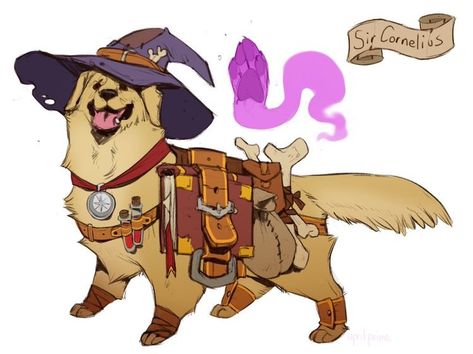 The good boy of the century Cute Dnd Character, Dnd Pets, 캐릭터 드로잉, Dungeons And Dragons Characters, Dnd Art, Character Creation, Dnd Characters, Creature Design, Character Portraits