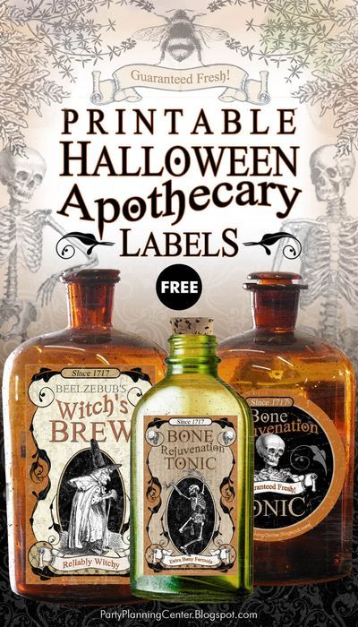 Halloween Apothecary Jars, Halloween Apothecary Labels, Läskig Halloween, Halloween Bottle Labels, Imprimibles Halloween, Dessert Halloween, Free Printable Halloween, Halloween Potion Bottles, Halloween Apothecary