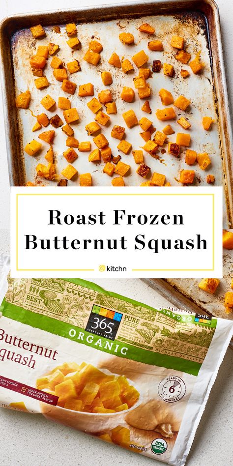 How To Roast Frozen Butternut Squash | Kitchn Weight Watchers Side Dishes, Side Dishes Veggies, Butternut Squash Oven, Freezing Squash, Squash In Oven, Roast Frozen Broccoli, Frozen Butternut Squash, How To Roast, Butternut Squash Recipes