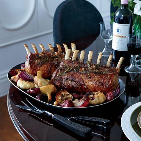 Scott Conant says this recipe is a perfect reflection of his heritage: The molasses harks back to his father's New England background, and the balsami... Roasted Lamb Chops, Scott Conant, Rich Beef Stew, Balsamic Glaze Recipes, Lamb Chop Recipes, Rack Of Lamb, Pork Loin Roast, Lamb Roast, Chops Recipe