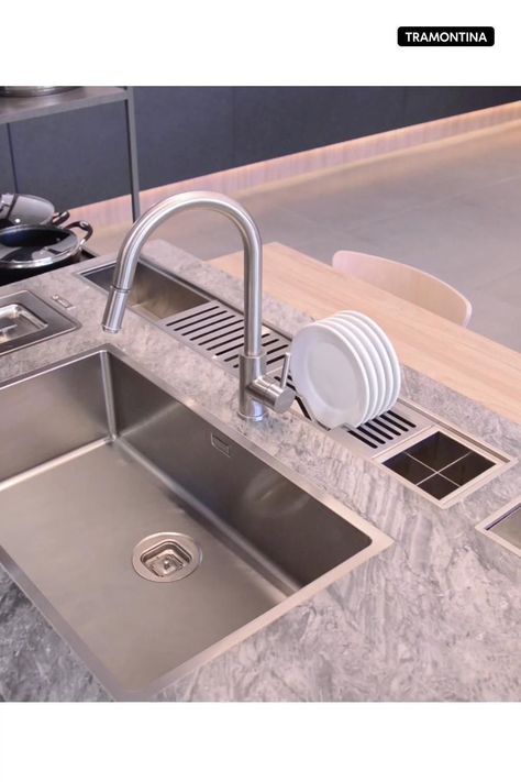 Kraus KBU32 Premier Kitchen Sink Double Bowl, Stainless Steel Desain Pantry, Kitchen Sink Design, Kitchen Remodel Ideas, Kitchen Interior Design Decor, Kitchen Interior Design Modern, Sink Design, House Design Kitchen, Kitchen Design Decor, Kitchen Room Design