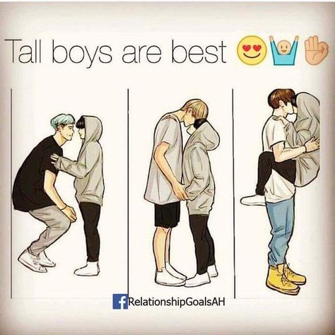 Cute Couple Comics, Couples Comics, Tall Boys, Desen Anime, Boyfriend Goals, 웃긴 사진, Anime Love Couple, Dessin Adorable, Cute Relationship Goals