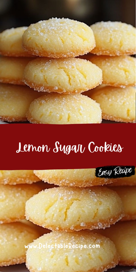 Lemon Cookies Recipes Easy, Lemon Snowflake Cookies, Lemon Cookies From Scratch, Lemonade Cookies Recipe, Lemon Christmas Cookies, Best Lemon Cookies, Lemon Cookie Recipe, Lemon Sugar Cookies Recipe, Lemon Sugar Cookie