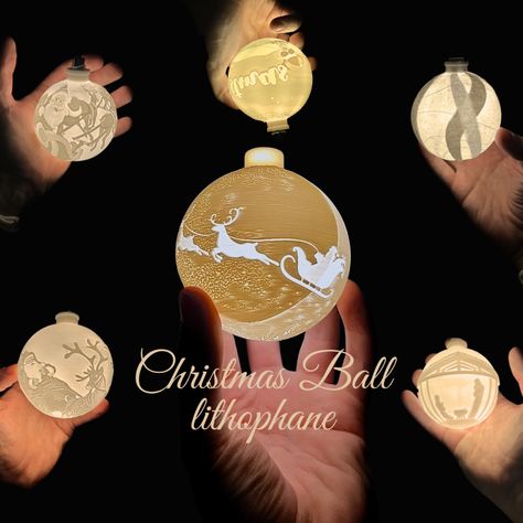 Christmas Lithophane Ornament by Gabb99 - Thingiverse Lithophane 3d Printing Ideas, Christmas Ornaments 3d Print, 3d Printed Christmas Gifts, Christmas 3d Printing Ideas, 3d Printed Christmas Ornaments, Christmas 3d Print, 3d Printer Projects, 3d Printing Projects, Print Ideas