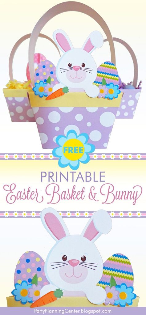 Easter Crafts Printable, Easter Basket Printable, Egg Cupcake, Easter Basket Template, Paper Easter Basket, Diy Easter Basket, Easter Bunny Template, Easter Basket Crafts, Bunny Templates