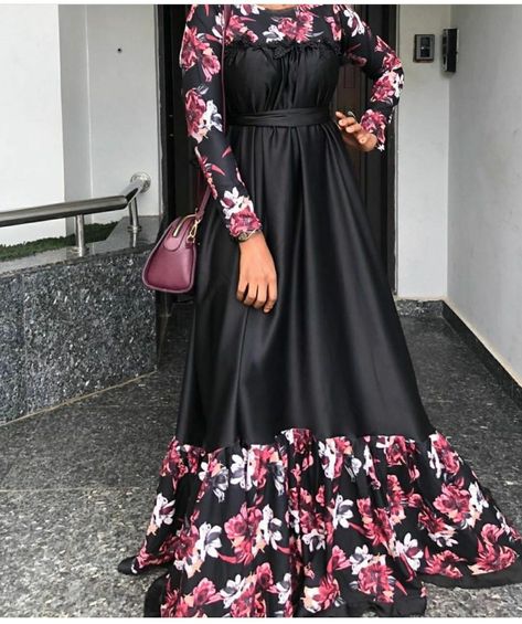 Materials Gown Style, Abaya Styles, Islamic Fashion Dresses, Dress African Print, Ankara Long Gown, Ankara Long Gown Styles, Modest Dresses Fashion, Long African Dresses, Dress Ankara