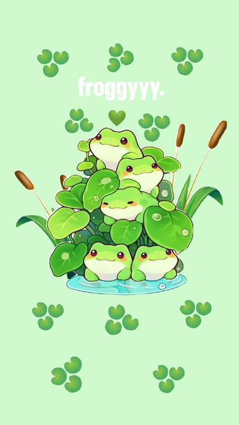 #cute#frog#wallpaper#cartoon#green💚💚💚💚💚 Frog Astethic, Frog Ipad Wallpaper, Kawaii Frog Wallpaper, Cute Frog Wallpaper, Frog Background, Rain Frogs, Crochet Presents, Desktop Aesthetic, Cartoon Mushroom