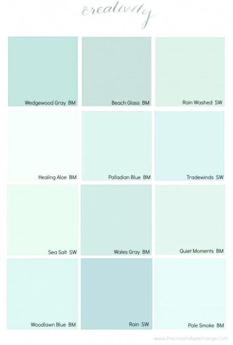 Image result for sea glass paint color #bedroomcolors Sea Glass Paint, Beach Color Palettes, Coastal Paint Colors, Coastal Paint, Beach House Colors, Beach Colors, Beachy Colors, Pintura Exterior, Paint Color Schemes