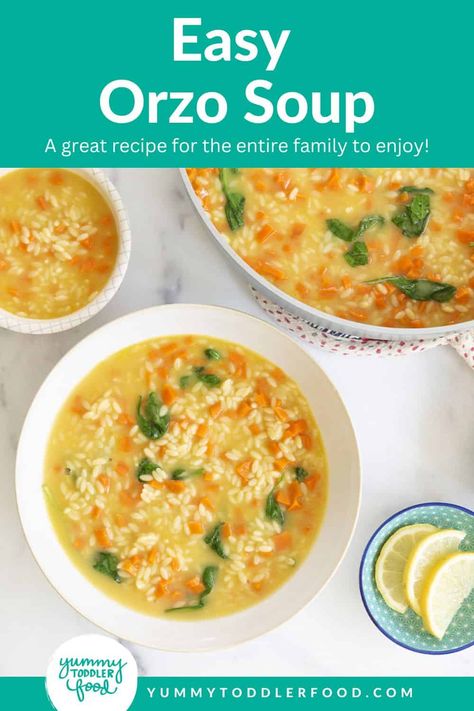 Baby Soup Recipe, Soup For Kids, Risotto Dinner, Easy Orzo, Soup For Babies, Soups For Kids, Quick Soup, Orzo Soup, Orzo Recipes