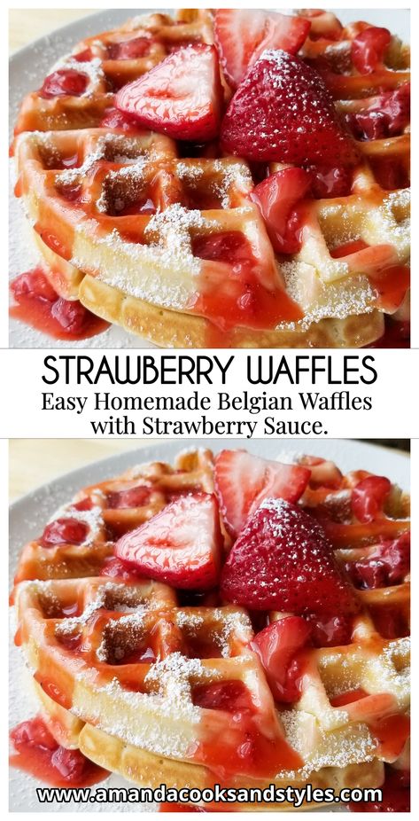 Waffles With Fruit Topping, Waffle Fruit Topping, Strawberry Belgian Waffles, Strawberry Waffle Topping, Strawberry Topping For Waffles, Best Waffle Toppings, Waffles And Strawberries, Belgian Waffle Toppings, Strawberry Waffles Aesthetic