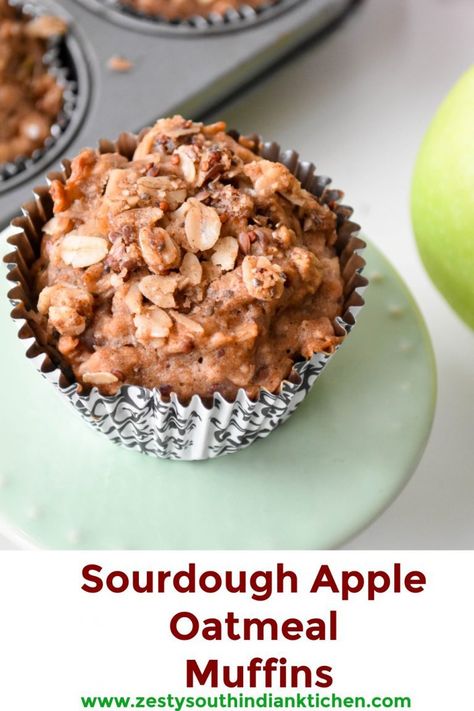 Sourdough Apple, Apple Oatmeal Muffins, South Indian Kitchen, Mini Banana Muffins, Sourdough Muffins, Low Carb Soup Recipes, Red Quinoa, Apple Oatmeal, Sourdough Starter Recipe