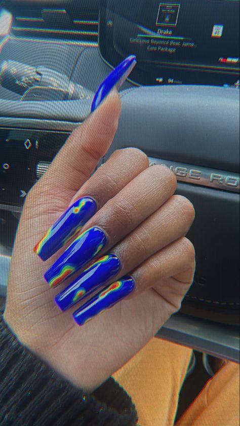 Map Nails, Topographical Map, Thermal Nails, Inspired Nails, Topographic Map, Nails Acrylic, Blue Nails, Long Nails, Acrylic Nails