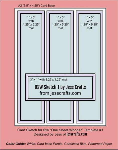 One Sheet Wonder Templates, 6x6 One Sheet Wonder, Jess Crafts, Card Sketches Templates, Homemade Card, Card Making Templates, Card Sketch, One Sheet Wonder, Paper Scraps