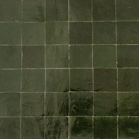 Dark Green Zellige Tile, Deep Green Tile, Green Tiles Texture, Green Square Tile, Green Zellige Tile, Green Moroccan Tile, Dark Green Tile, Bejmat Tiles, Green Tile Bathroom