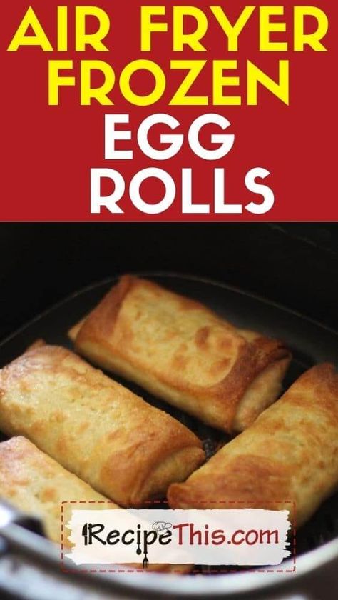 Air Fryer Frozen Egg Rolls. Learn how to effortlessly cook frozen egg rolls in the air fryer. These frozen egg rolls are perfect with a crispy pastry coating and yummy warm egg roll filling in the middle. Perfect for parties, a quick snack or for a Chinese night in! #airfryer #airfryerrecipes #airfryereggrolls #airfryereggrollsfrozen #airfryerfrozeneggrolls Frozen Egg Rolls, Egg Rolls Recipe, Air Fried Food, Air Fryer Oven Recipes, Egg Roll Recipes, Pasta Primavera, Air Fryer Dinner Recipes, Air Fryer Recipes Easy, Air Fryer Recipes Healthy