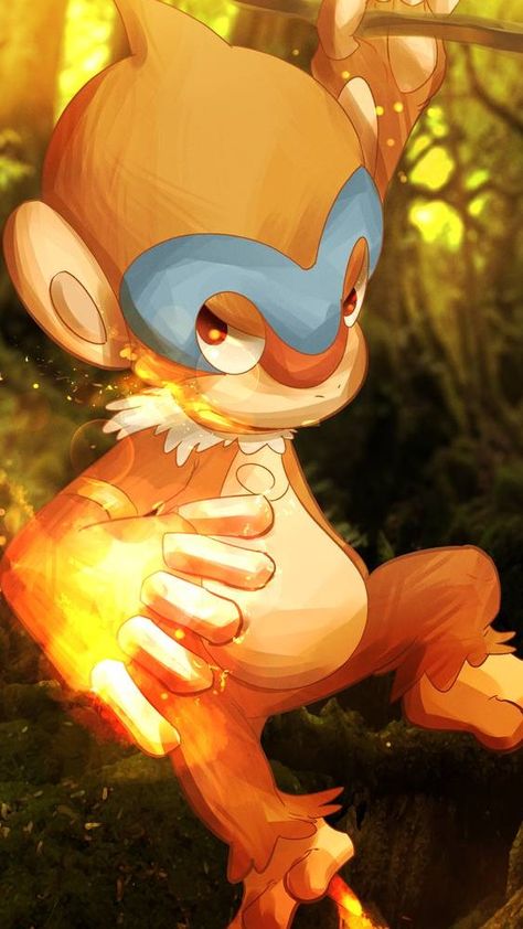 It's Monferno, the first evolution form of Chimchar. Chimchar Pokemon Art, Sinnoh Pokemon, Pokémon Artwork, Fire Type Pokémon, Fire Pokemon, Pokemon Mewtwo, Pokemon Photo, Pokemon Starters, Pokemon Poster