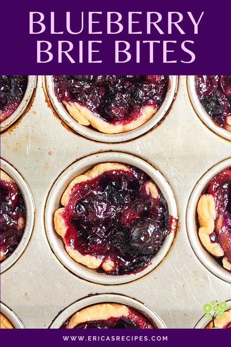 Blueberry Brie Bites, Mini Pie Shells, Blueberry Baked Brie, Blueberry Brie, Brie Cheese Recipes, Easy Finger Food, Brie Appetizer, Canned Blueberries, Brie Bites