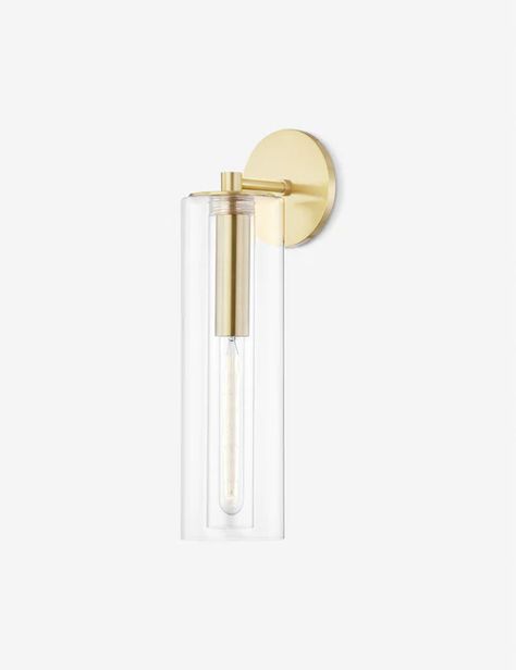 Bathroom Lighting: Wall Sconces – Page 3 Gold Sconces, Lighting Wall Sconces, Bathroom Lighting Design, Indoor Outdoor Bathroom, Sconces Bathroom, Indoor Wall Sconces, H Design, Bathroom Sconces, Gold Bathroom