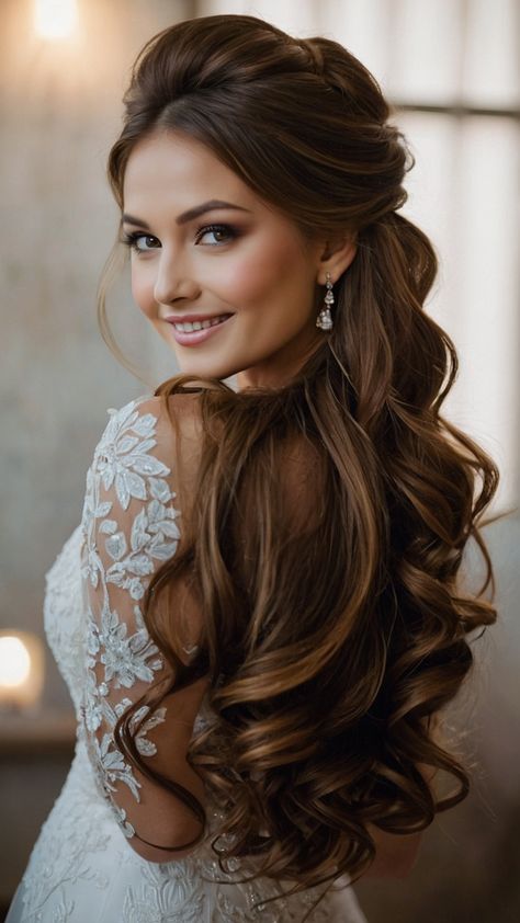 Get inspired with these elegant and easy bridal hairstyles for long hair From half up down to elegant Indian updo and elegant wedding veil crown plus Pakistani black braid style ideas and boho inspiration Glam Bridal Hair With Veil, Long Hair Wedding Styles Half Up, Bridal Braids For Long Hair, Indian Updo, Braid Style Ideas, Easy Bridal Hairstyles, Elegant Wedding Veil, Bridal Hairstyles For Long Hair, Veil Crown