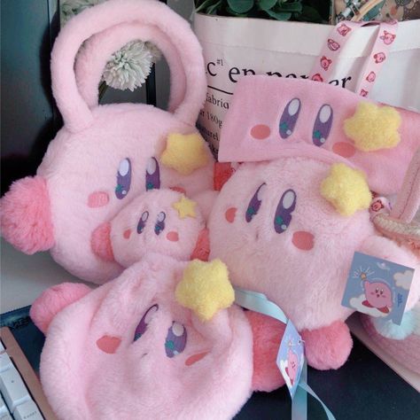 Cutecore Stuff To Buy, Kirby Plushies, Kawaii Kirby, Kirby Plush, Headband Size, Kirby Art, Card Holder Purse, Plush Bags, Plush Backpack