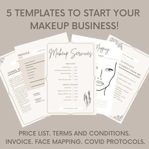 Makeup Price List, Instagram Makeup Artist, Makeup Artist Branding, Makeup Prices, Pricing Templates, Face Mapping, Bridal Packages, Makeup List, Price List Template