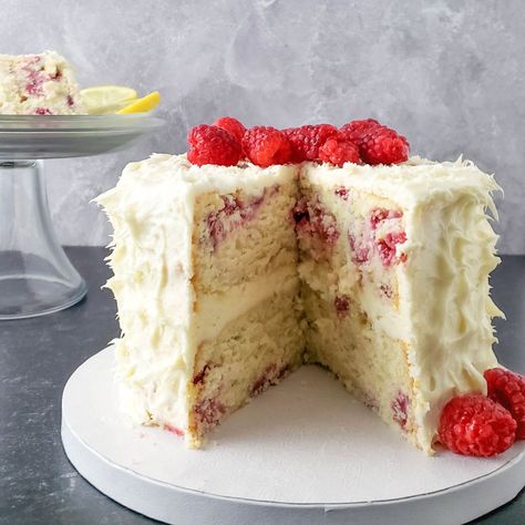 Paleo Lemon Raspberry Cake, Raspberry Cake Gluten Free, Gluten Dairy Free Birthday Cake, Gluten Free Lemon Raspberry Cake, Gluten Free Dairy Free Cakes, Gluten Free Raspberry Cake, Gluten Free Dairy Free Cake Recipes, Lemon Cake Gluten Free, Cake Recipes Gluten Free