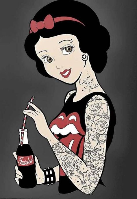 Emo Disney, Goth Disney Princesses, White Punk, Goth Disney, Disney Poster, Punk Disney Princesses, Alternative Disney, Princess Tattoo, Punk Disney