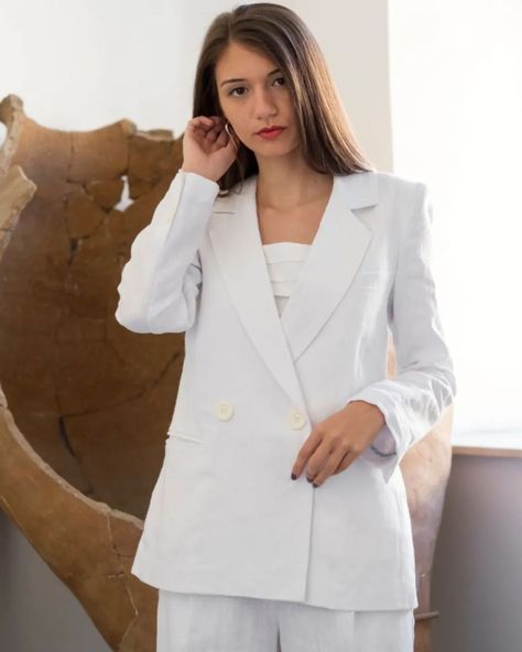 https://www.etsy.com/listing/1018482671/linen-white-blazer-linen-jacket-women Women Linen Clothing, Linen Suits Women, Linen Jackets Women, Blazer Linen, White Linen Suit, Linen Summer, Linen Clothing, Suit Women, Linen White