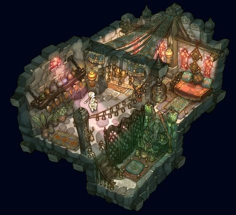 ArtStation - tree of savior, JEONG WON AN Pixel Zombie, Terrain Design, Tree Of Savior, Isometric Map, Bg Design, Fantasy Rooms, Cute Room, Rpg Map, Isometric Art