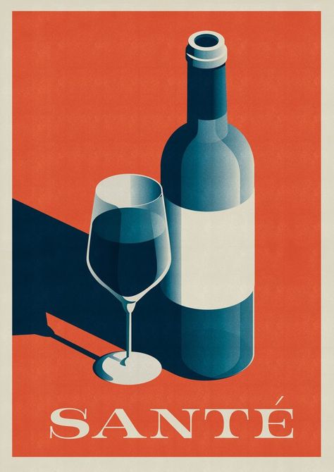 Mid-Century Beverage Posters by Telegramme Paper Co. Beverage Posters, House Reference, Art Deco Drawing, Beverage Poster, Wine Logo, Wine Poster, Wine Art, 캐릭터 드로잉, Poster Ideas