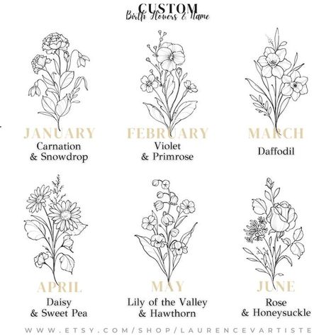 Carnation And Rose Bouquet Tattoo, Taurus Flower Birth Month, Hawthorn Tattoo Design, Birth Flower And Name Tattoo, January Birth Flower Bouquet Tattoo, Snowdrop Carnation Tattoo, September Birth Flower Bouquet Tattoo, March And July Birth Flower Tattoo, Primrose Tattoo Design