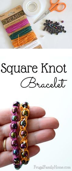 Hemp Bracelet Diy, Square Knot Bracelet, Square Knot Bracelets, Diy Jewelry To Sell, Hemp Bracelet, Hemp Jewelry, Easy Jewelry, Hemp Bracelets, Square Knot