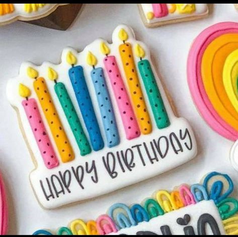 Birthday Party Cookies Decorated, Birthday Cutout Cookies, Birthday Cupcake Cookies Decorated, Number 8 Cookies Decorated, Number 4 Cookies Decorated, Happy Birthday Royal Icing Cookies, Birthday Cookie Decorating, Decorated Sugar Cookies Ideas Birthday, Royal Icing Cookies Designs Birthday