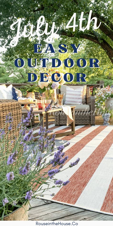 Patriotic Outdoor Decor, Patriotic Decor Ideas, Patriotic Tablescapes, American Flag Crafts, Patriotic Home Decor, Cookout Party, Americana Home Decor, Patriotic Wall Art, Americana Design