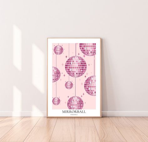 Mirrorball Poster | Printable Wall Art | Digital Download Print at Home | Subtle Swiftie Home Decor | Aesthetic Wall Art | Pastel Colours for just $6.00 #TaylorSwiftGifts #TaylorPoster #SwiftieGift #PreppyWallDecor #DormWallArt #TaylorSwift #Y2kDecor #GiftForHim #ErasTourPoster #GiftForHer Lover Era Decor, Taylor Swift Poster Art, Mirrorball Print, Taylor Swift Poster Aesthetic, Mirrorball Poster, Wall Art Pastel, Dorm Wall Art, Home Decor Aesthetic, Aesthetic Wall Art