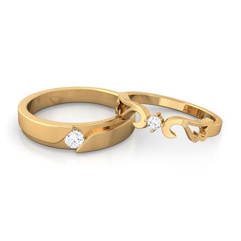 Buy captivating real diamond couple Band from Sheetal Diamonds Online jewellery, find different varieties of Couple bands for her & him with affordable price. Hurry up! Couple Engagement Rings, Tat Rings, 18k Gold Engagement Ring, Couple Bands, Custom Made Engagement Rings, Couple Band, Engagement Rings Couple, Gold Ring Designs, King And Queen