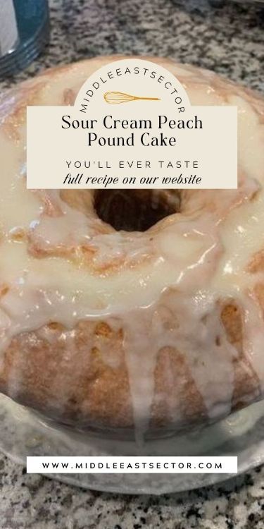 MOIST AND TENDER SOUTHERN POUND CAKE WITH PEACHES IS LIKE A SLICE OF HEAVEN ON A PLATE. Both pound cakes and peaches are staples in down-home southern baking, and this flavorful peach pound cake would be right at home next to the peach cobbler and peach pie at the county fair or community bake-off. I Cake With Peaches, Sour Cream Bundt Cake, Peach Pound Cake, Peach Cake Recipes, Best Pound Cake Recipe, Southern Pound Cake, Peach Pound Cakes, Pound Cake Recipes Easy, Southern Cake