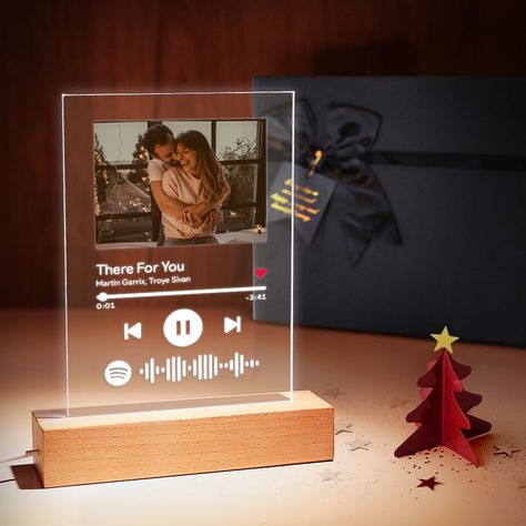 Custom Spotify Glass Plaque - Turn Unforgettable Memories into the Best Gifts Song Plaque, Music Plaque, Clear Acrylic Sheet, Romantic Lighting, Cadeau Couple, Night Lamp, Glass Gifts, Night Lamps, Led Night Light