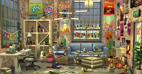 College Common Room, Student Common Room, Sims 4 House Design, Common Room, Sims 4 Houses, University Student, Sims 4, University, House Design