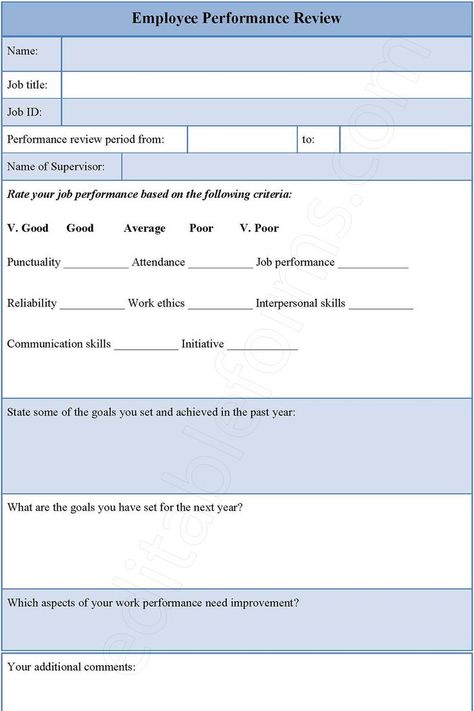 Employee Performance Review Fillable PDF Form Appraisal Form, Employee Performance Review, Employee Performance, Performance Review, Performance Reviews, Used Tools, Assessment, Track