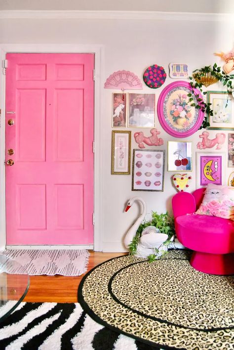 Barbie-Core Pink Home Photos | Apartment Therapy Barbie Core Apartment, Barbie Room Decor, Ashley Martin, Barbie Decor, Pink Front Door, Barbie Bedroom, Art Eclectic, Barbie Room, Barbie Core