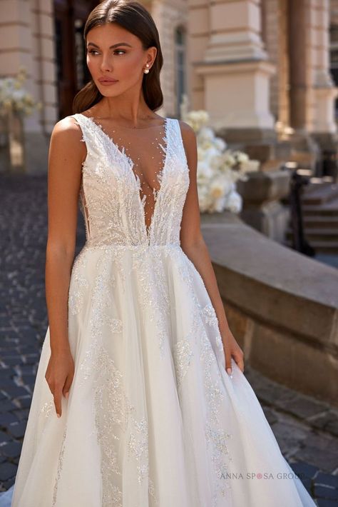 Lukine Wedding Dress | Nepovtorna Collection 2023 | Allegresse by Anna Sposa Group. Stunning A-line wedding dress. Elegant minimalism wedding dress. Wedding 2023 #wedding #weddingdress #bridetobe #bride #weddinginspiration Wedding Dress Elegant, Elegant Minimalism, Buy Wedding Dress, Bridal Consultant, A Line Wedding Dress, Dress Elegant, A-line Wedding Dress, Famous Brands, Bride Dress