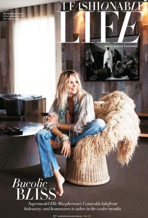 Elle MacPherson home in Cotswolds Elle Mcpherson, Gypset Style, Elle Macpherson, Estilo Boho Chic, Cooler Look, Bohemian Rhapsody, Estilo Boho, Daily Fashion, Style Icons