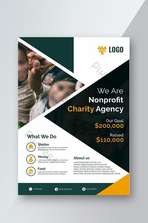 Charity Fundraiser Agency Flyer Template Design  #pikbest# Basic Flyer Design, Campaign Plan, Jumble Sale, Fundraising Poster, Nonprofit Design, Charity Poster, Fun Fundraisers, English Project, Fundraiser Flyer